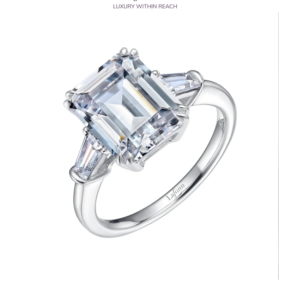 Silver Emerald-Cut Ring